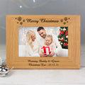 Personalised Oak Finish 6x4 Snowflake Photo Frame for Christmas