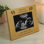 Personalised Oak Finish 6x4 Landscape Baby Footprints Photo Frame | Photo Frames, Albums and Guestbooks