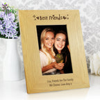 Personalised Oak Finish 6x4 Best Friends Photo Frame | Christmas Gift
