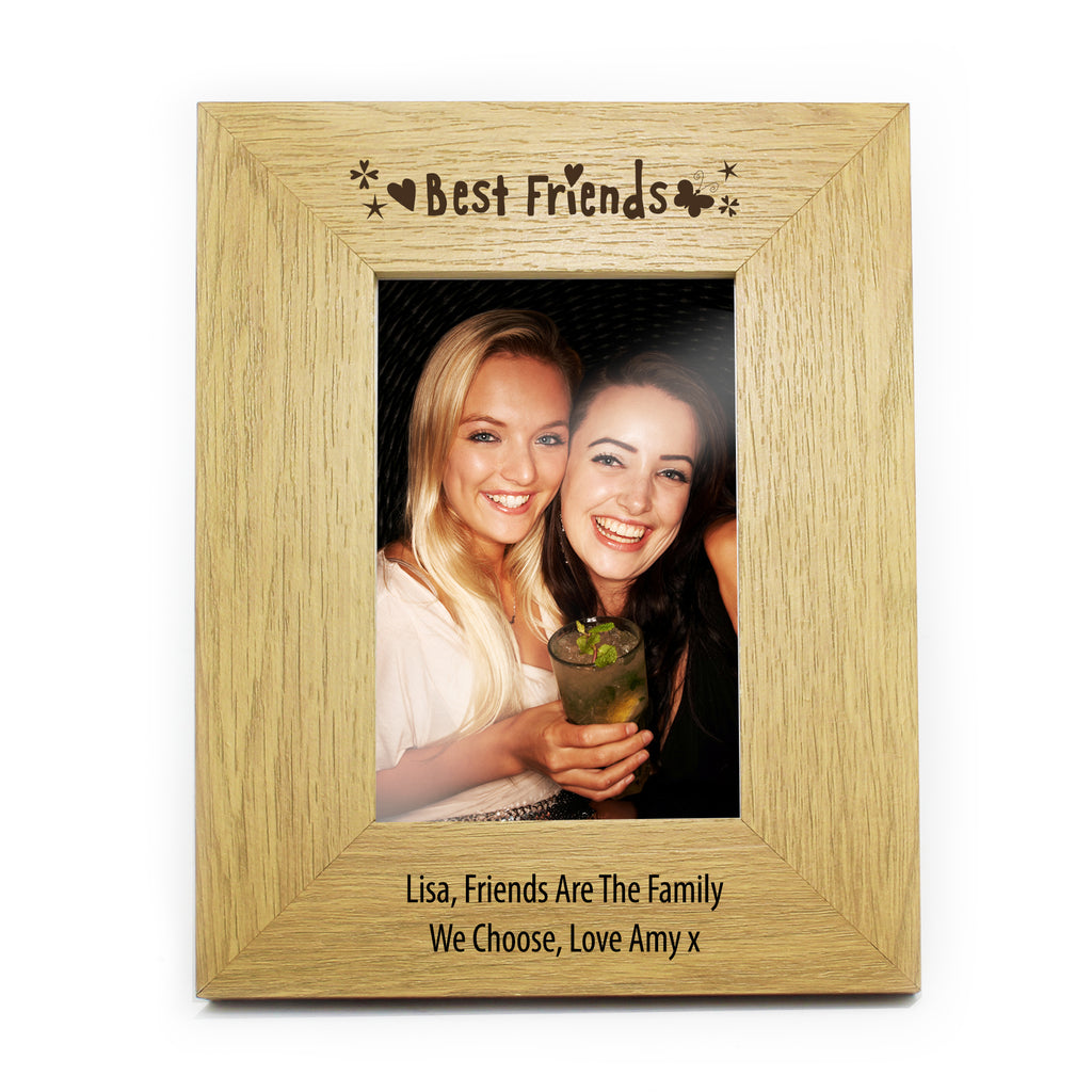 Personalised Oak Finish 6x4 Best Friends Photo Frame | Christmas Gift