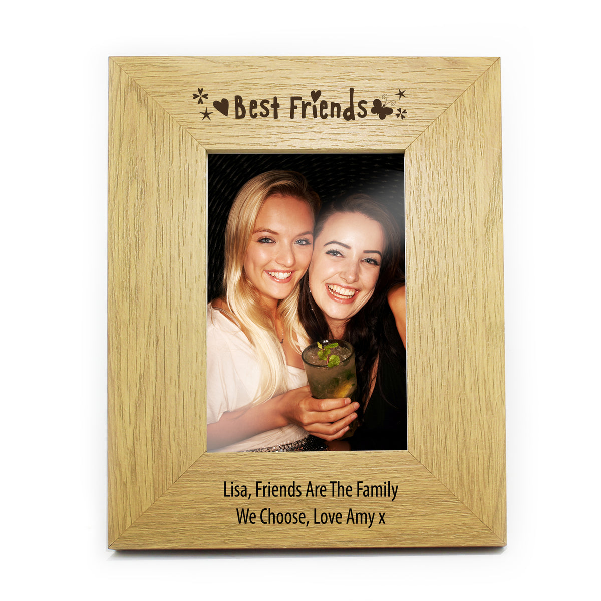 Personalised Oak Finish 6x4 Best Friends Photo Frame | Christmas Gift