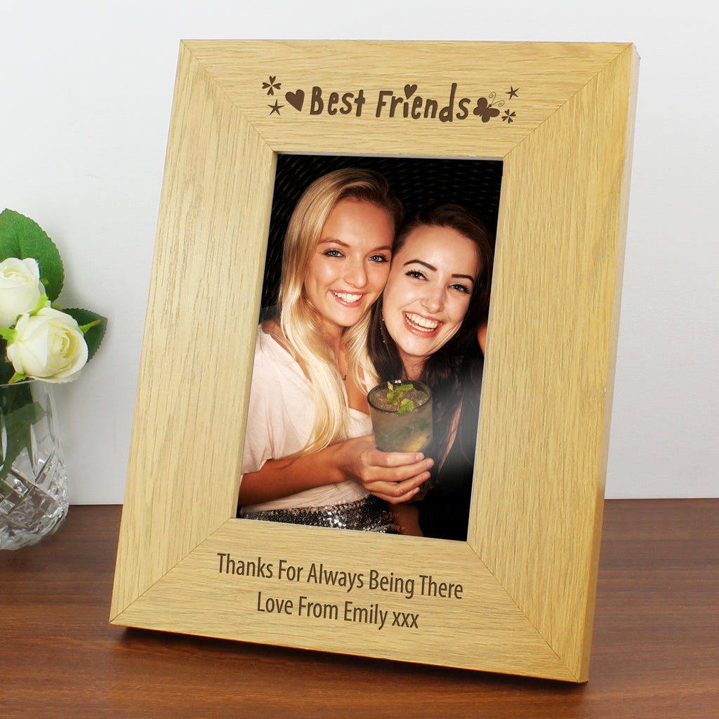 Personalised Oak Finish 6x4 Best Friends Photo Frame | Christmas Gift