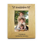Personalised Oak Finish 6x4 Grandchildren Photo Frame | Christmas Gift