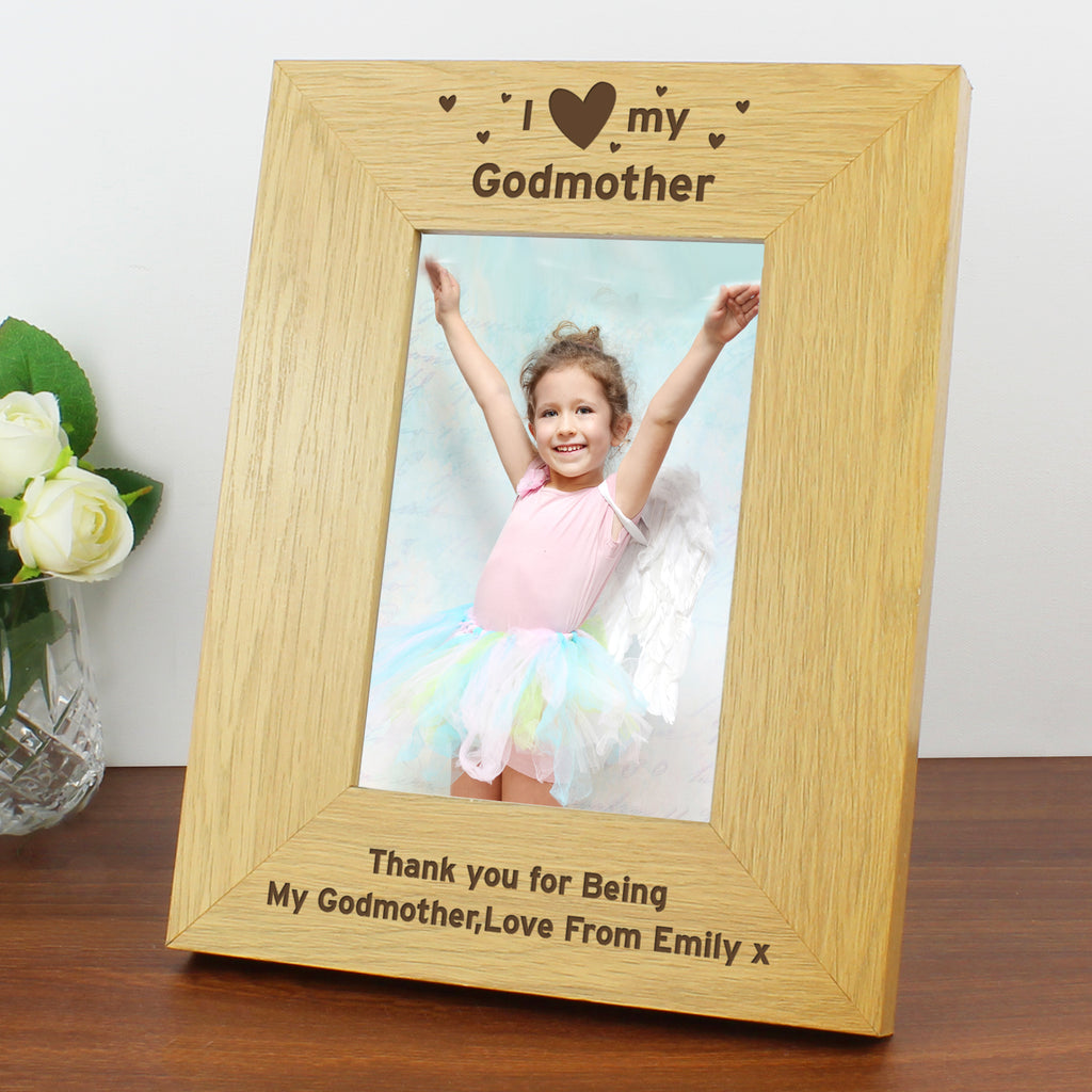 Personalised Oak Finish 6x4 I Heart My Photo Frame - Picture Frame - Inspired Creative Gifts
