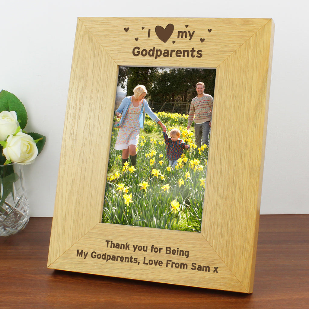 Personalised Oak Finish 6x4 I Heart My Photo Frame - Picture Frame - Inspired Creative Gifts