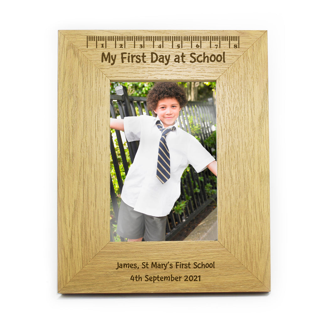 Personalised Oak Finish 6x4 My First Day At School Photo Frame | Photo Frames, Albums and Guestbooks | Inspired Creative Gifts