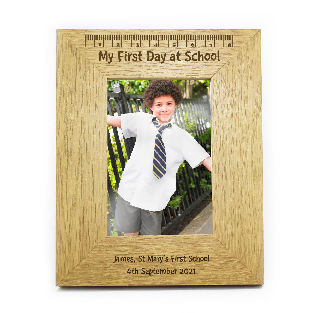 Personalised Oak Finish 6x4 My First Day At School Photo Frame | Photo Frames, Albums and Guestbooks | Inspired Creative Gifts