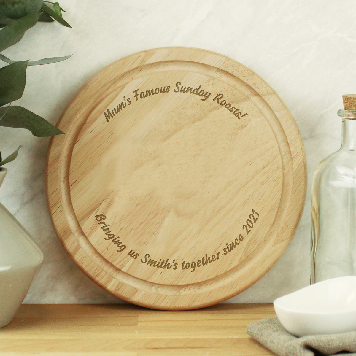 Personalised Plain Round Chopping Board | Wedding Gift