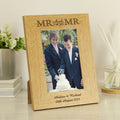 Personalised Oak Finish 6x4 Mr & Mr Photo Frame | Wedding Gift