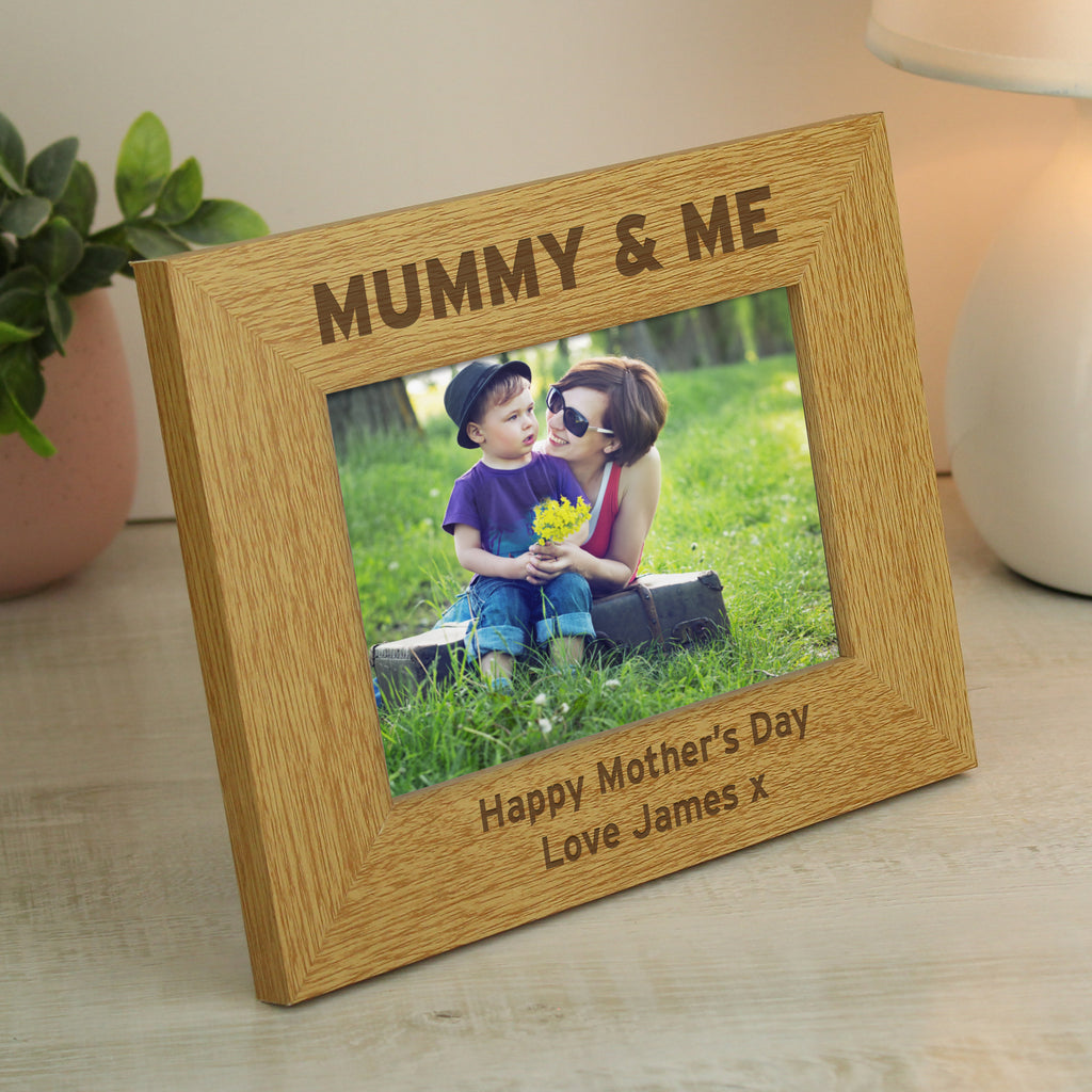 Personalised Oak Finish 6x4 Mummy & Me Photo Frame | Photo Frames, Albums and Guestbooks | Inspired Creative Gifts
