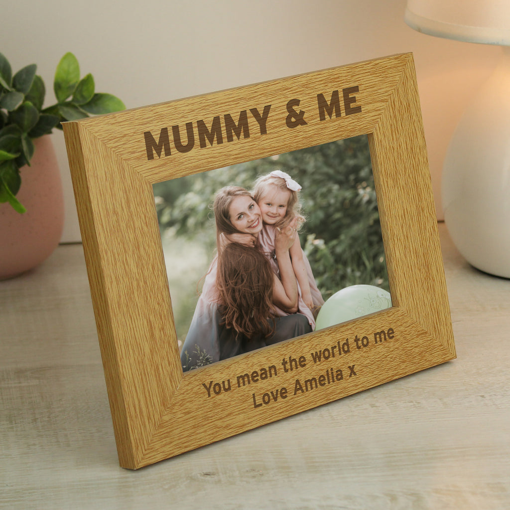 Personalised Oak Finish 6x4 Mummy & Me Photo Frame | Photo Frames, Albums and Guestbooks | Inspired Creative Gifts