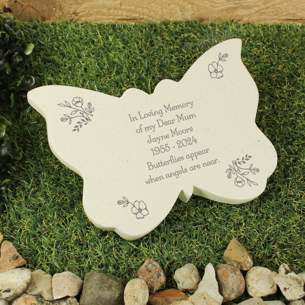Personalised Floral Memorial Resin Butterfly | Ornaments | Inspired Creative Gifts