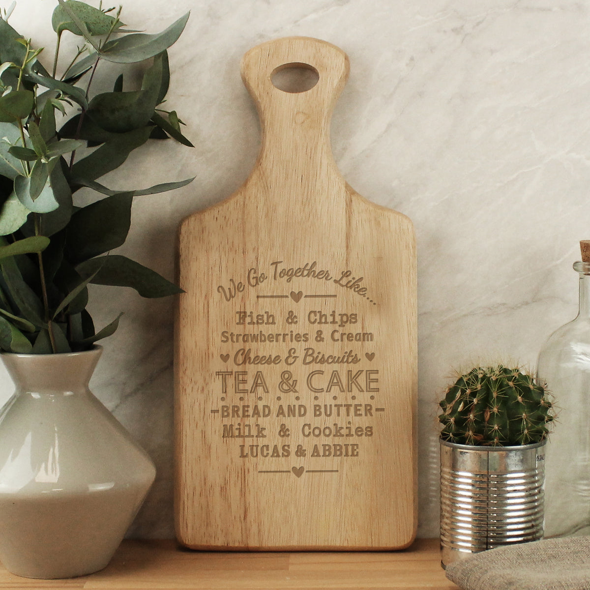 Personalised We Go Together Wooden Paddle Board for Wedding