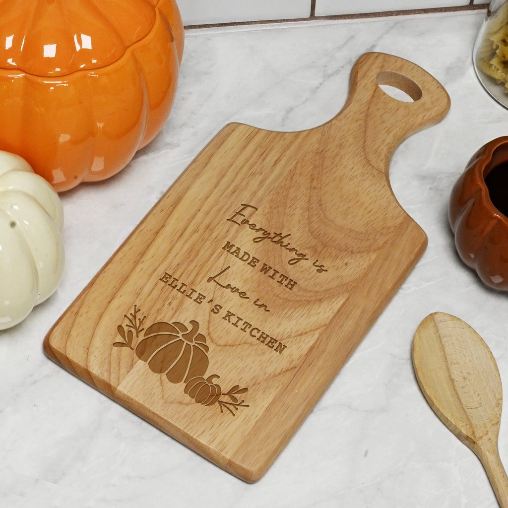 Personalised Pumpkin Paddle Chopping Board for Halloween