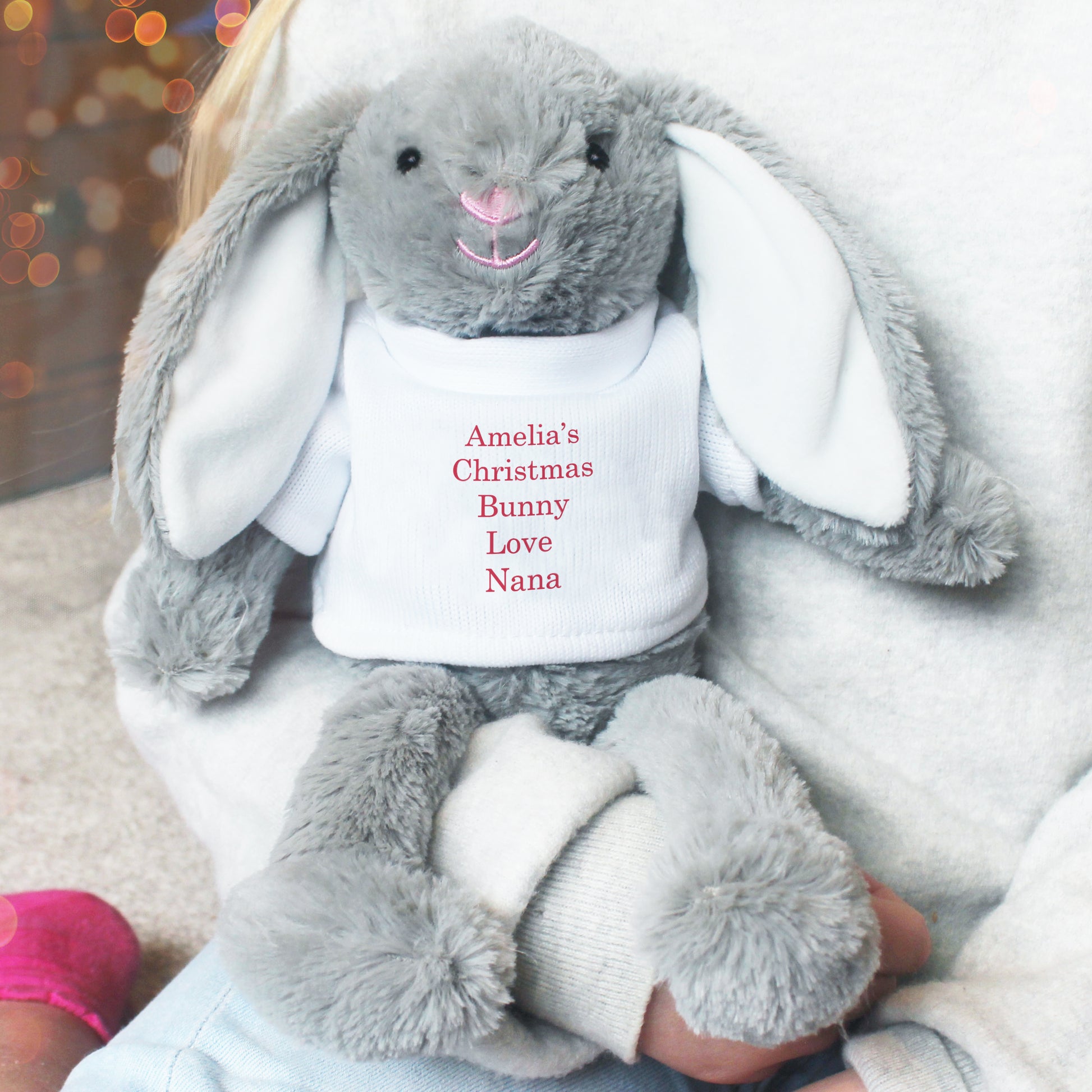 Personalised Christmas Bunny Rabbit - Red - Plush Soft Toy - Inspired Creative Gifts