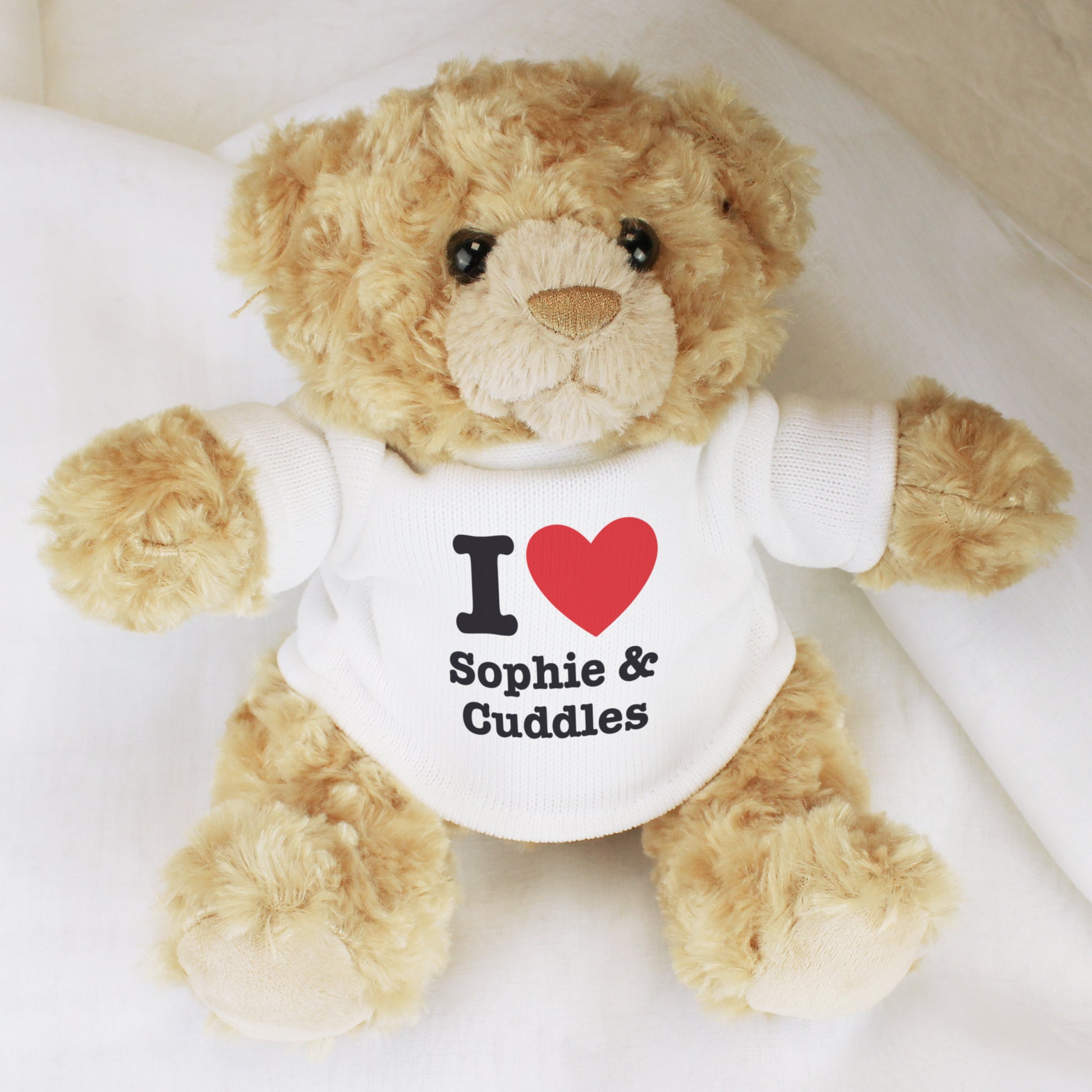 Personalised I Love... Teddy Bear - Plush Soft Toy - Inspired Creative Gifts
