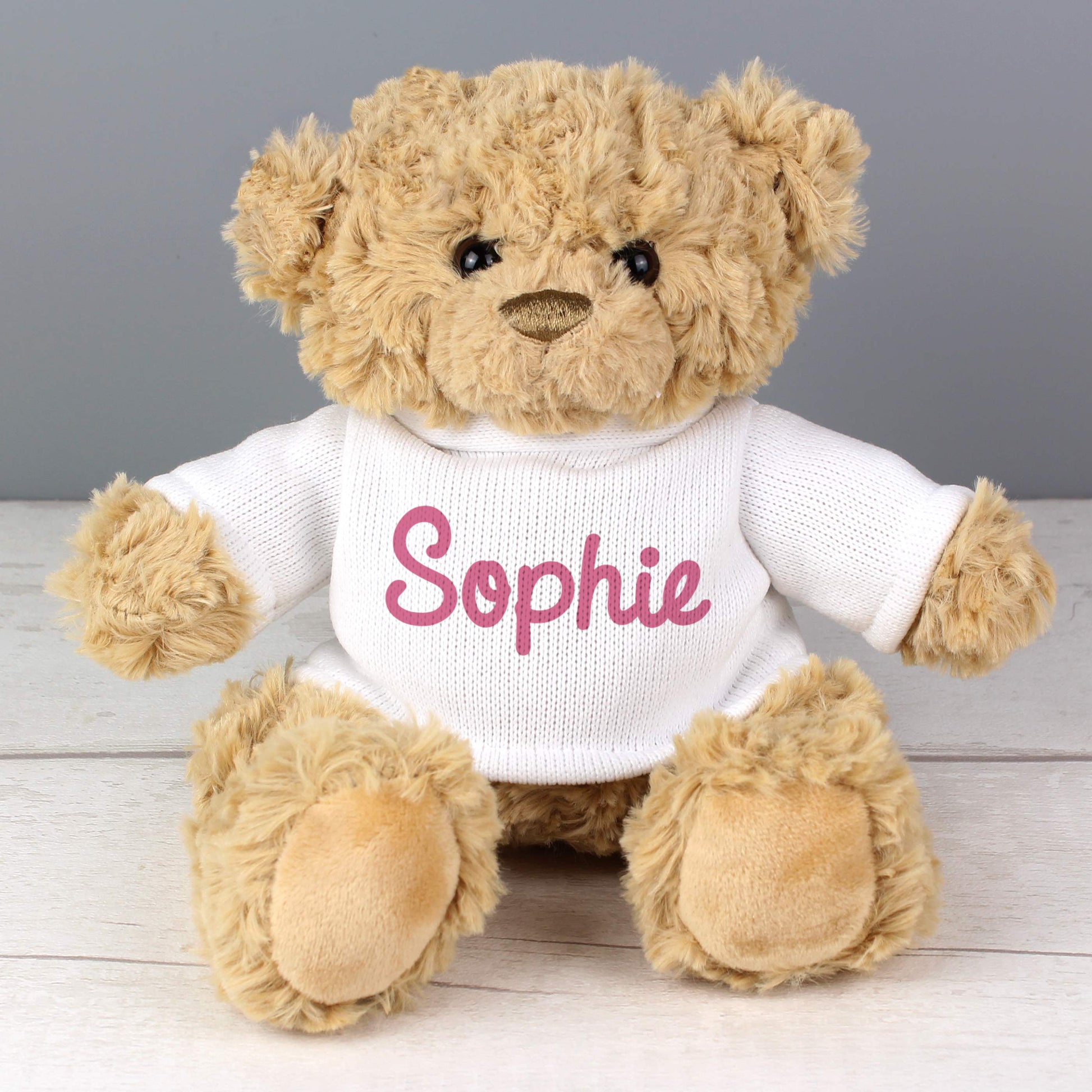 Personalised Pink Name Only Teddy Bear - Plush Soft Toy - Inspired Creative Gifts