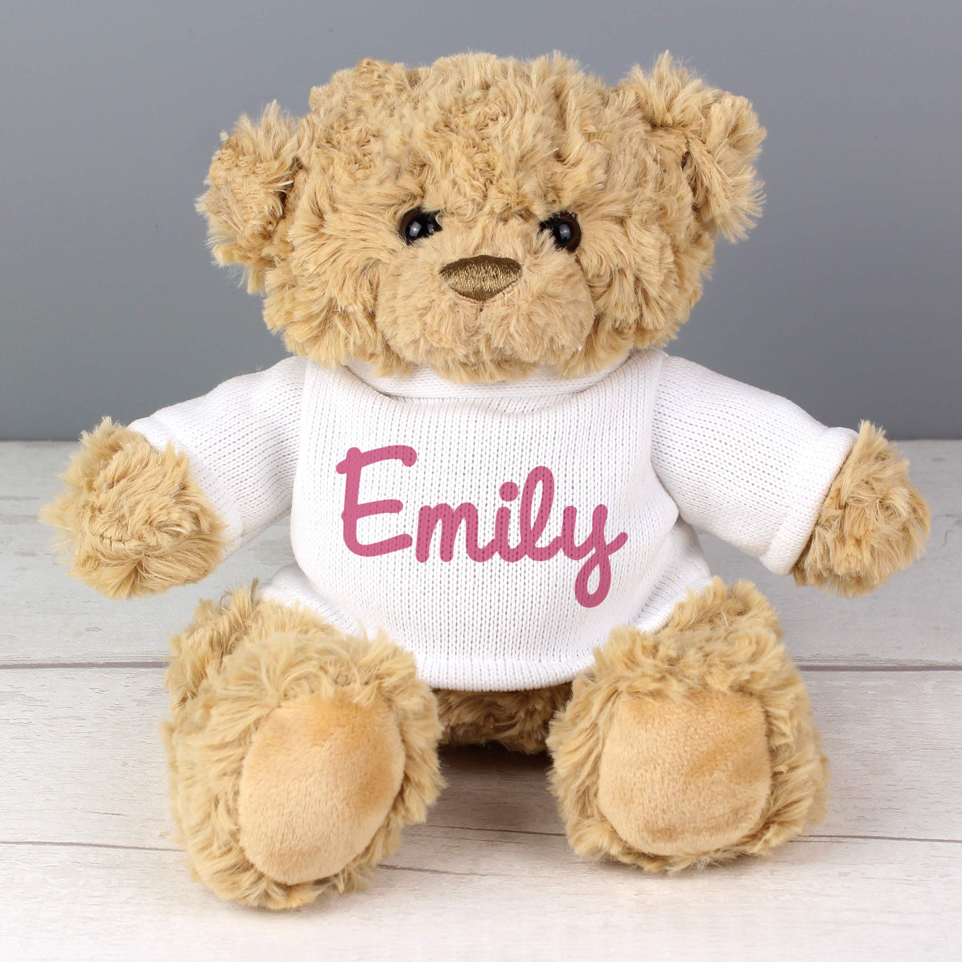 Personalised Pink Name Only Teddy Bear - Plush Soft Toy - Inspired Creative Gifts