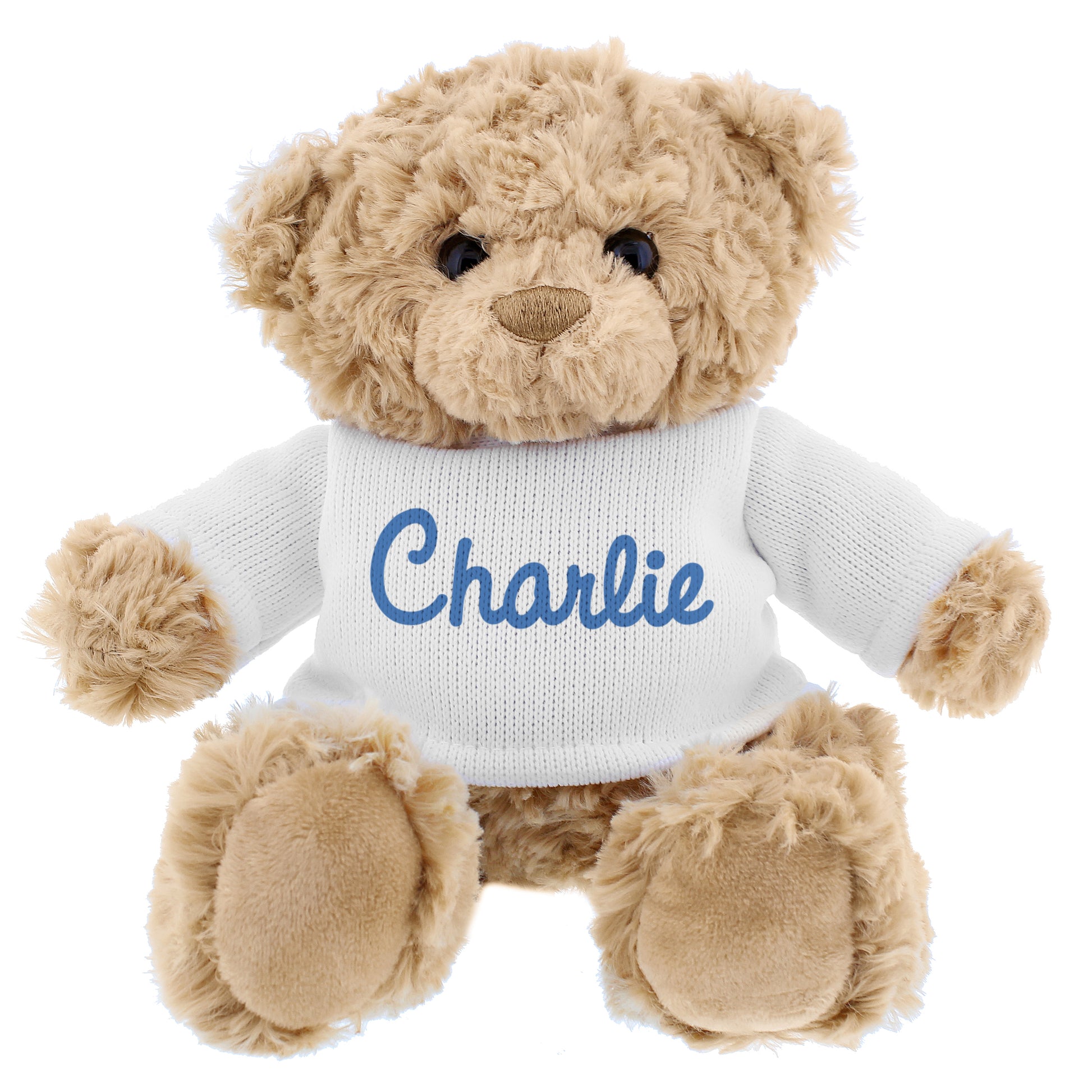 Personalised Blue Name Only Teddy Bear - Plush Soft Toy - Inspired Creative Gifts