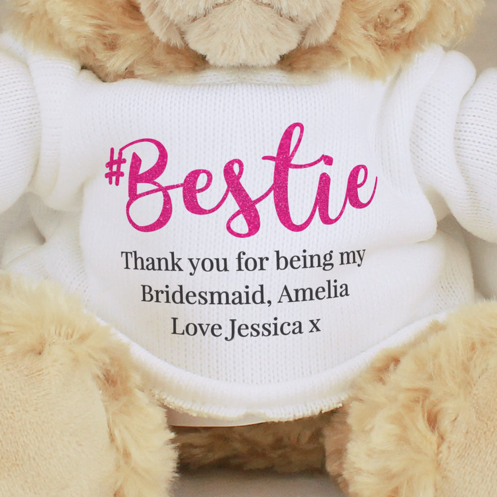 Personalised #Bestie Teddy Bear - Plush Soft Toy - Inspired Creative Gifts