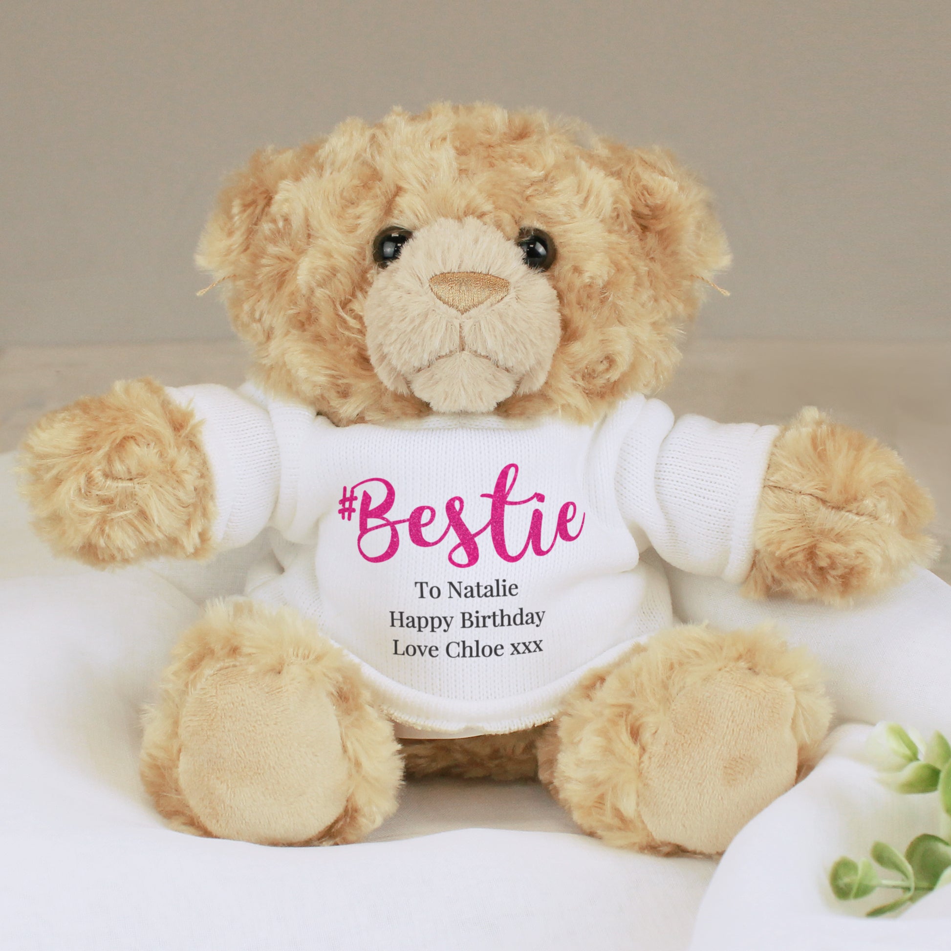 Personalised #Bestie Teddy Bear - Plush Soft Toy - Inspired Creative Gifts