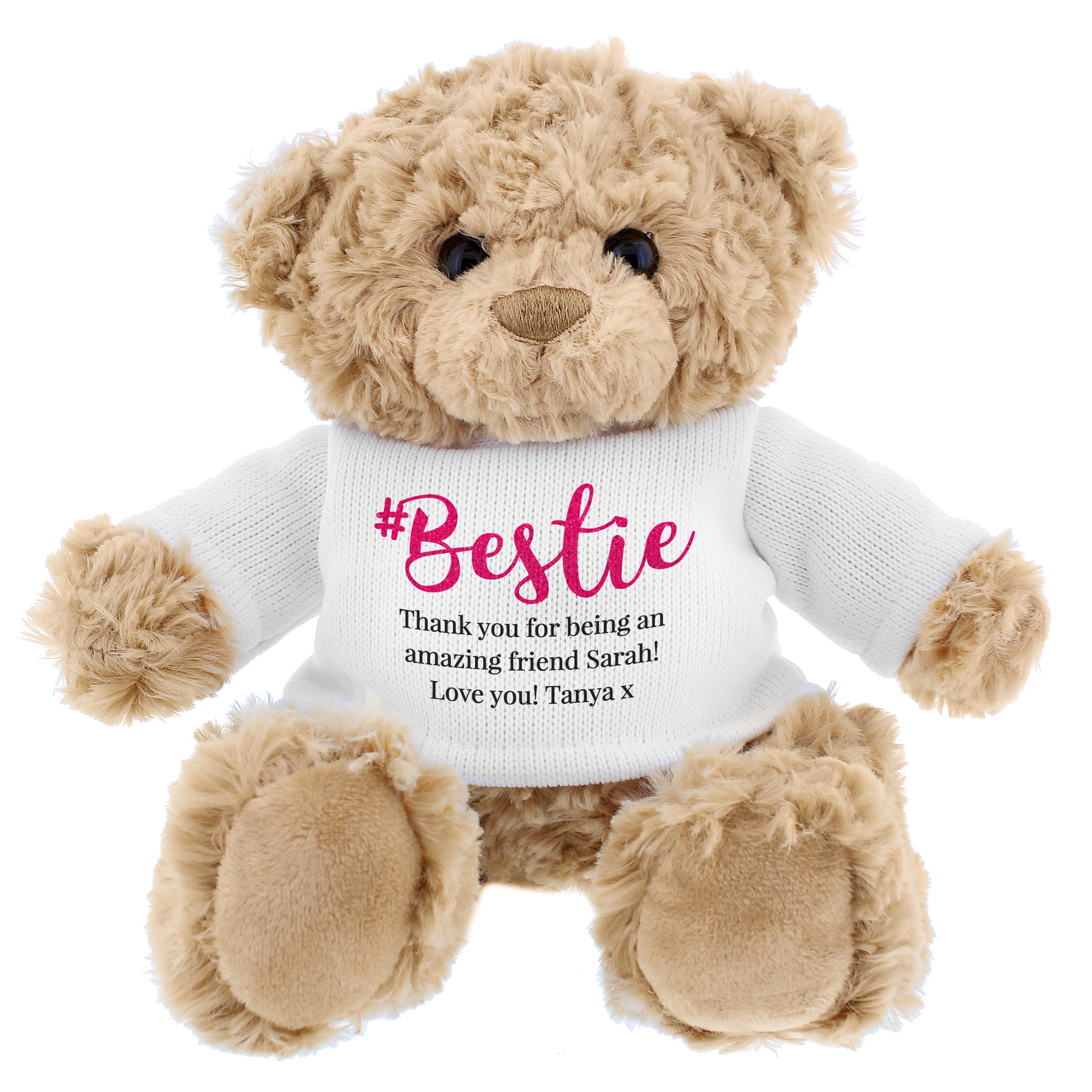 Personalised #Bestie Teddy Bear - Plush Soft Toy - Inspired Creative Gifts