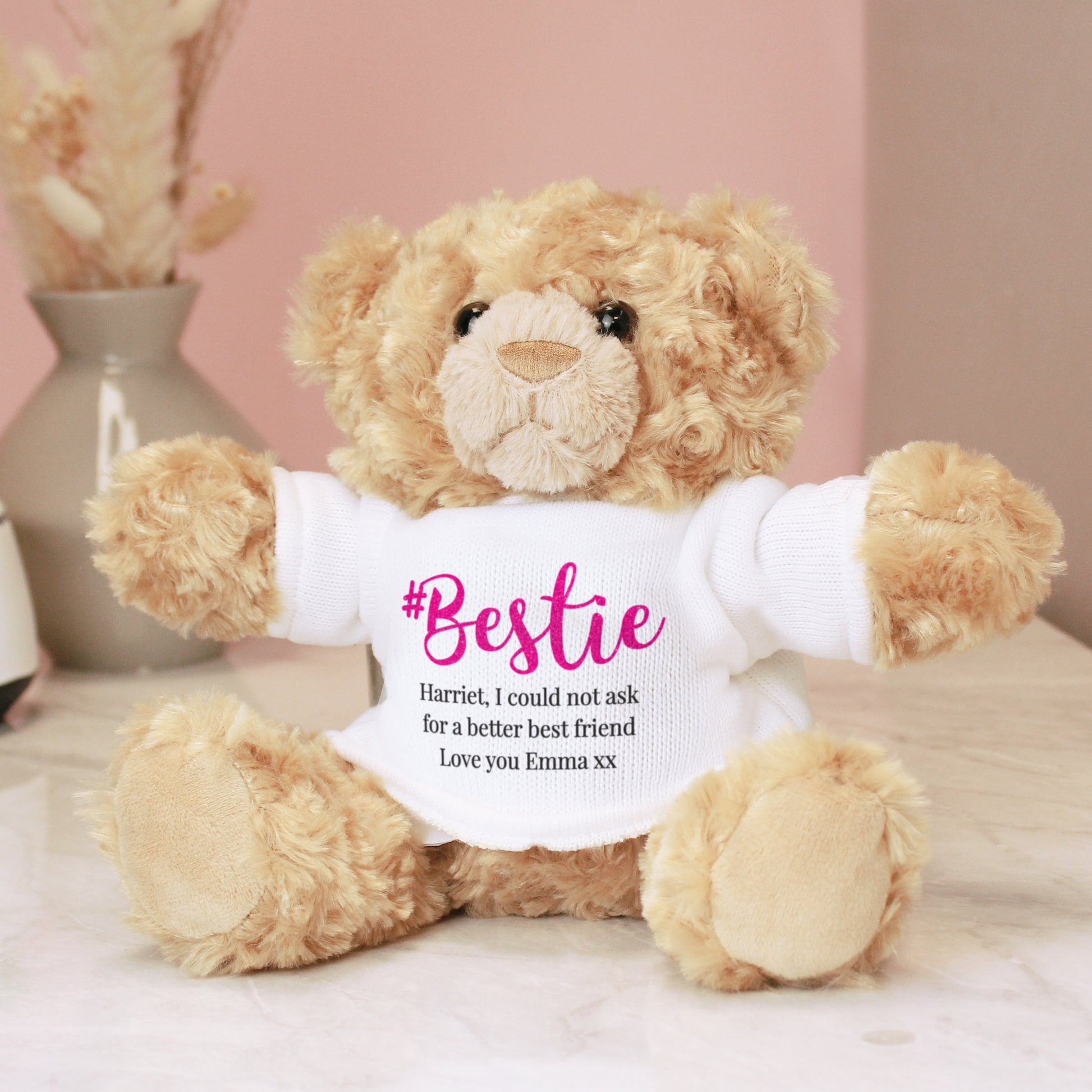 Personalised #Bestie Teddy Bear - Plush Soft Toy - Inspired Creative Gifts