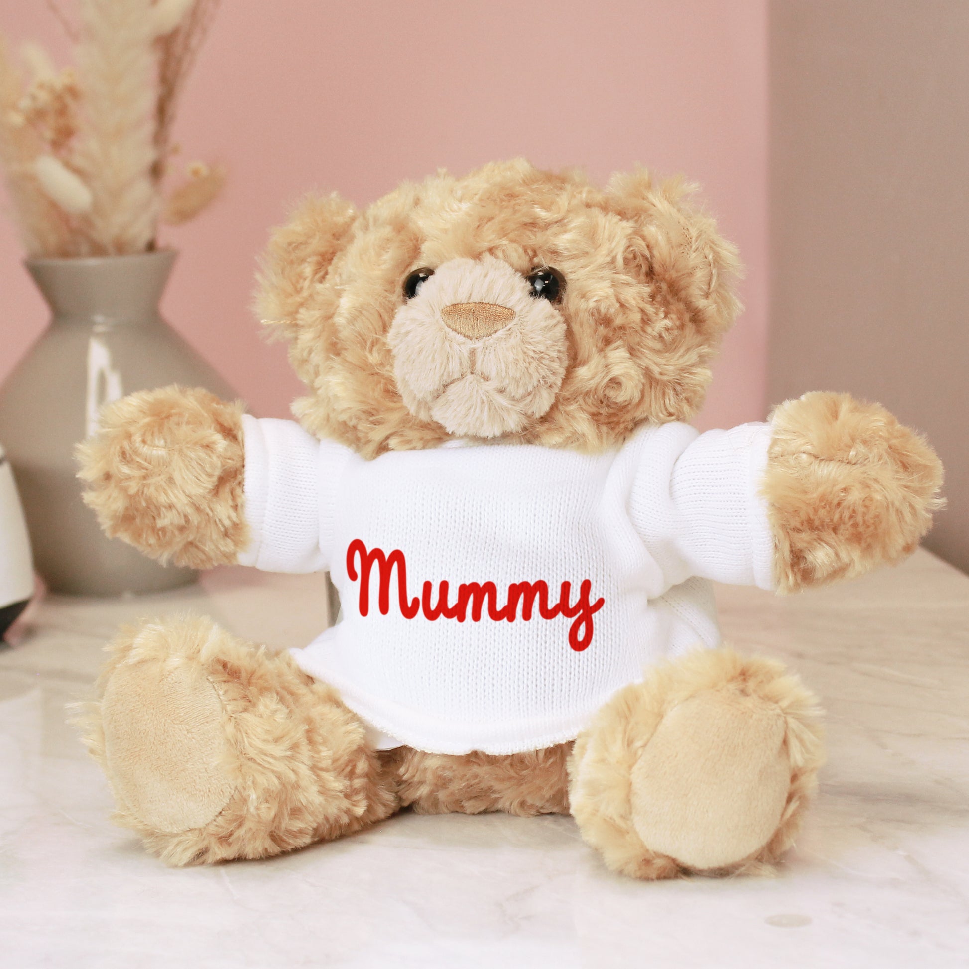 Personalised Name Only Teddy Bear - Red - Plush Soft Toy - Inspired Creative Gifts