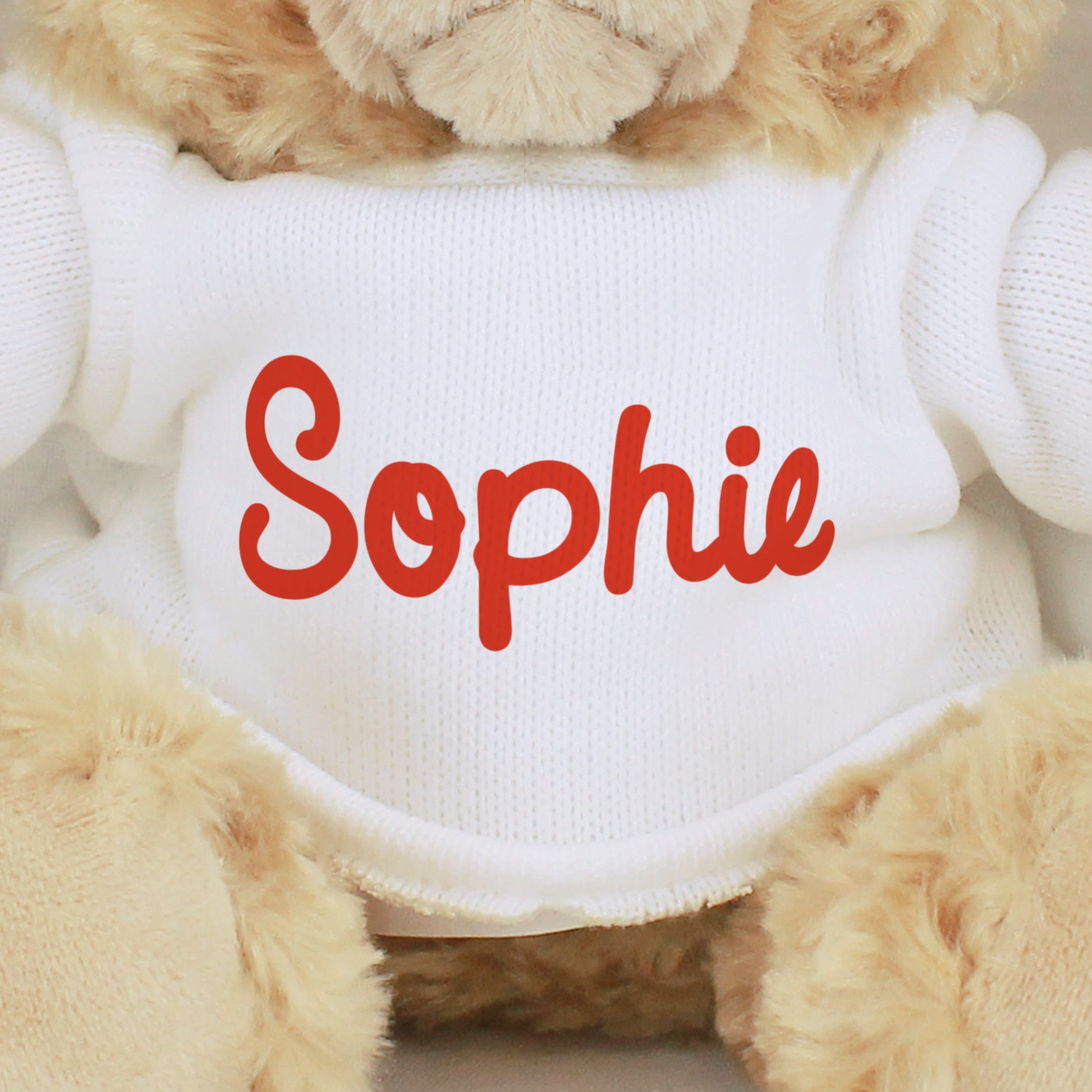 Personalised Name Only Teddy Bear - Red - Plush Soft Toy - Inspired Creative Gifts