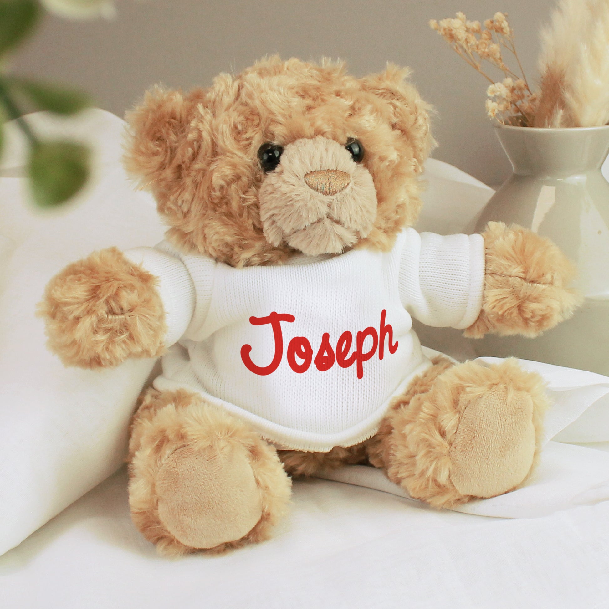 Personalised Name Only Teddy Bear - Red - Plush Soft Toy - Inspired Creative Gifts