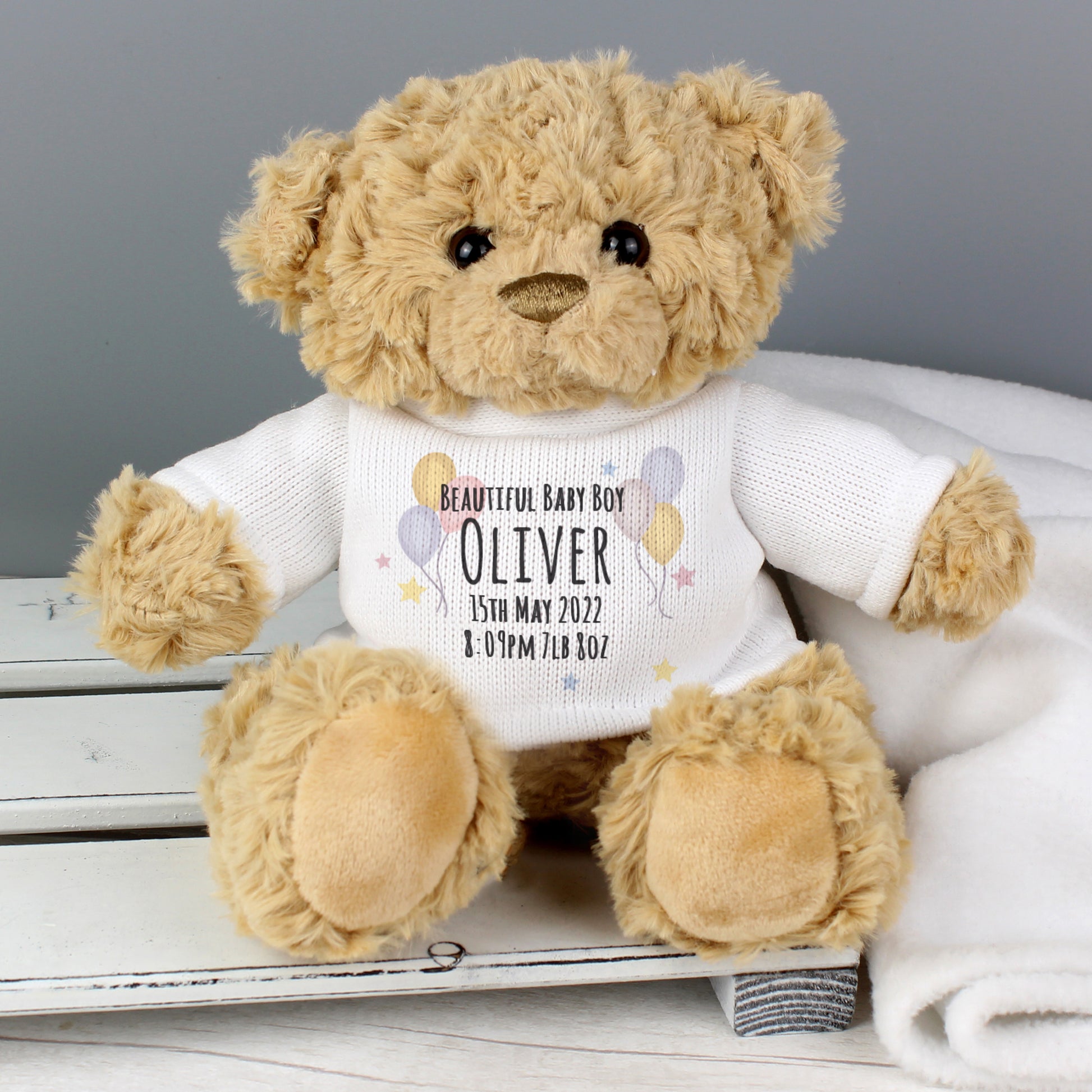 Personalised Teddy & Balloons Teddy Bear - Inspired Creative Gifts