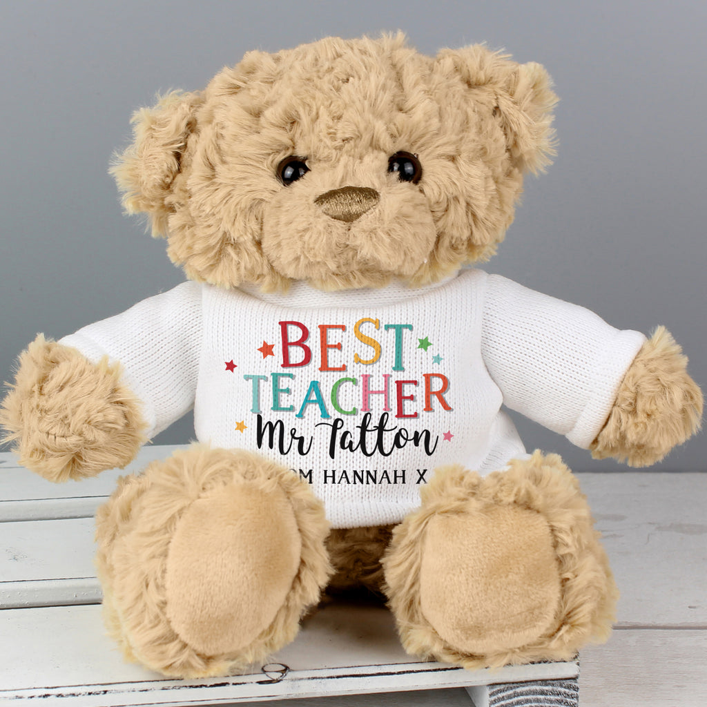 Personalised Best Teacher Teddy Bear - Plush Soft Toy - Inspired Creative Gifts