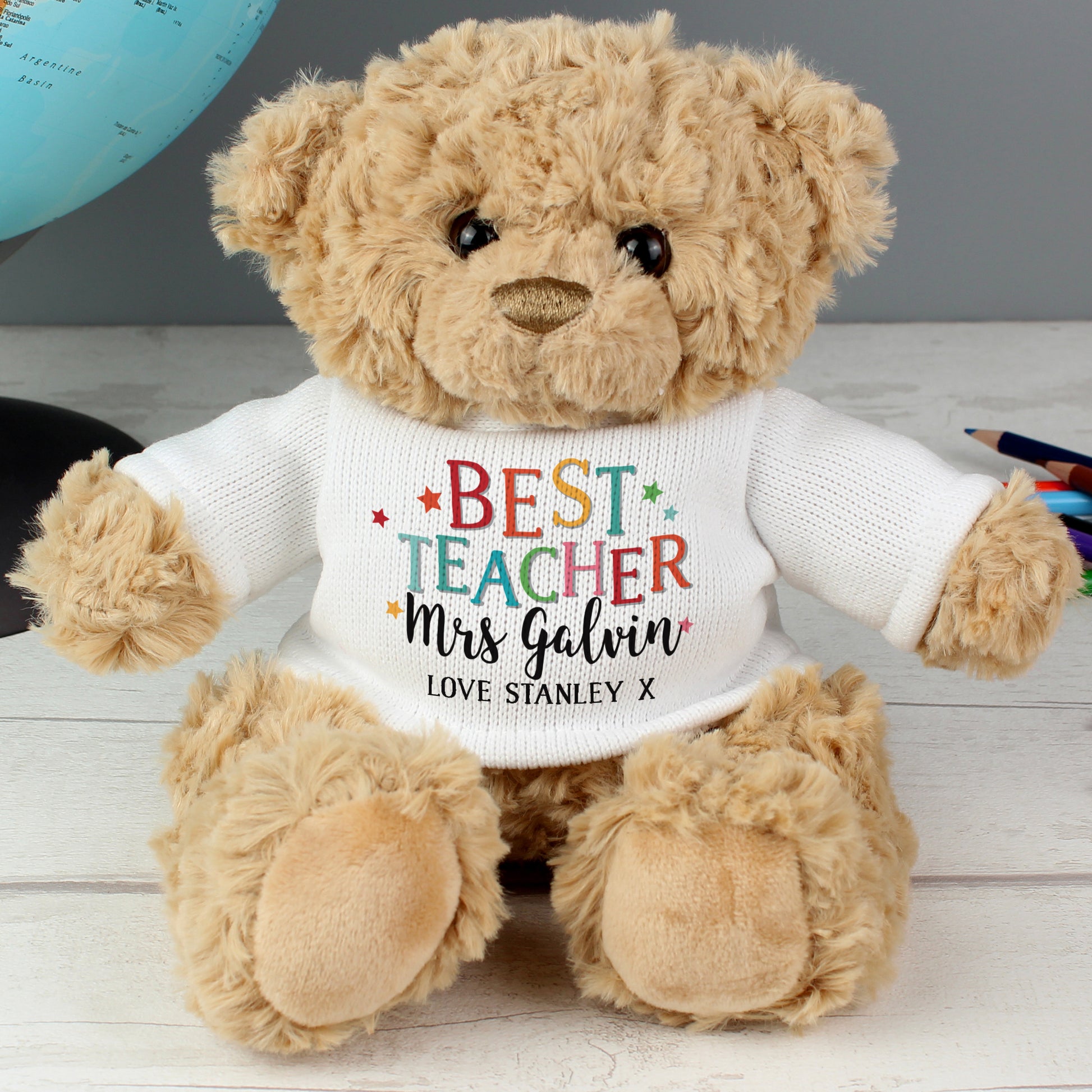 Personalised Best Teacher Teddy Bear - Plush Soft Toy - Inspired Creative Gifts