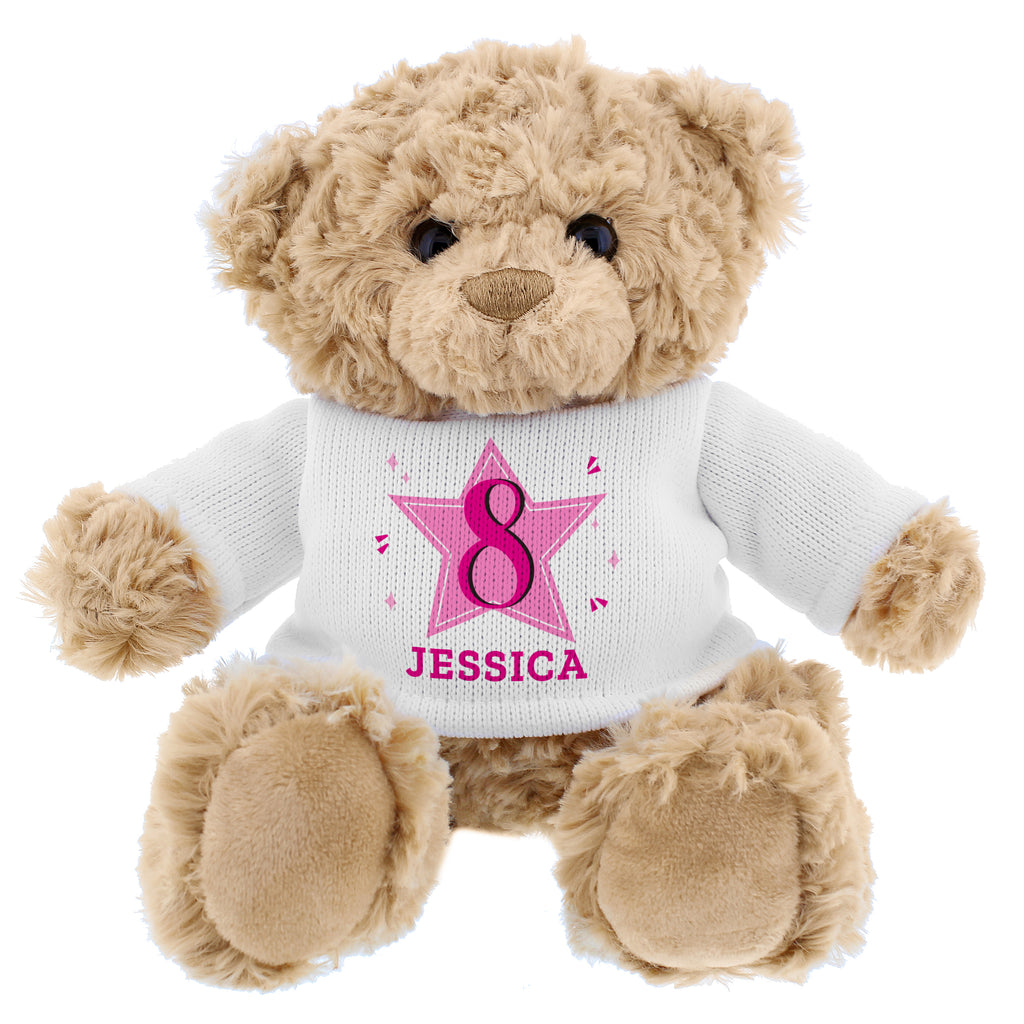 Personalised Pink Big Age Teddy Bear - Plush Soft Toy - Inspired Creative Gifts