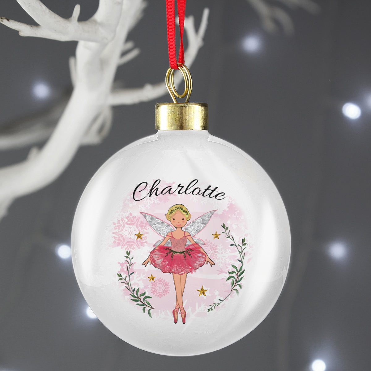Personalised Sugar Plum Fairy Bauble for Christmas