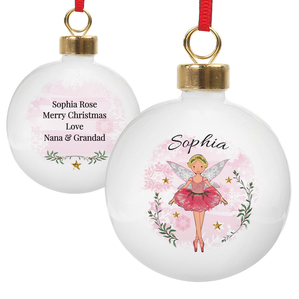 Personalised Sugar Plum Fairy Bauble for Christmas