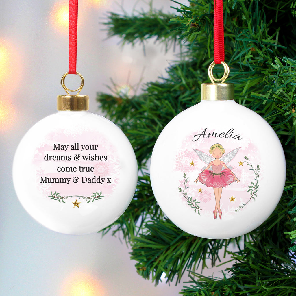 Personalised Sugar Plum Fairy Bauble for Christmas