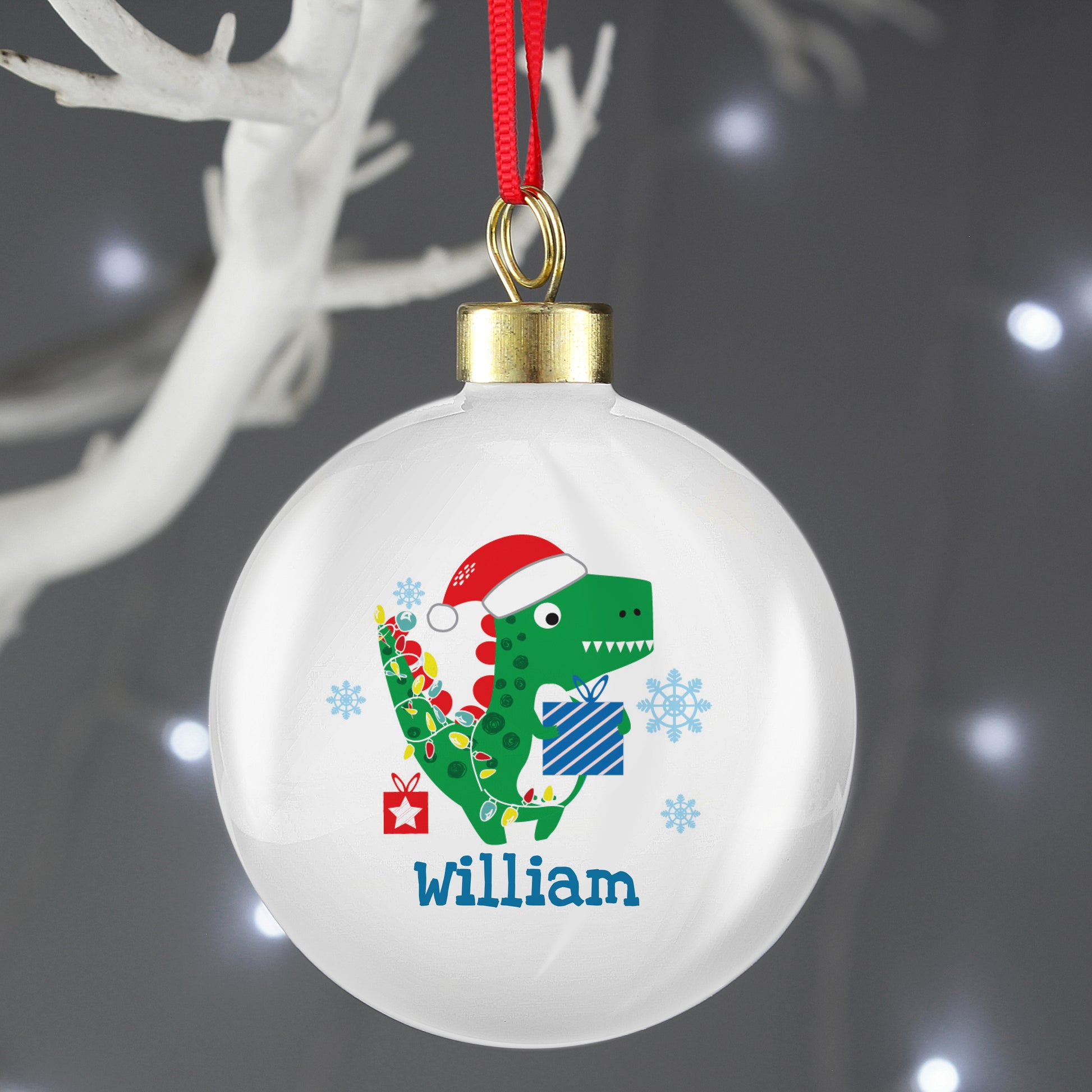 Personalised Dinosaur 'Have a Roarsome Christmas' Bauble - Bauble - Inspired Creative Gifts