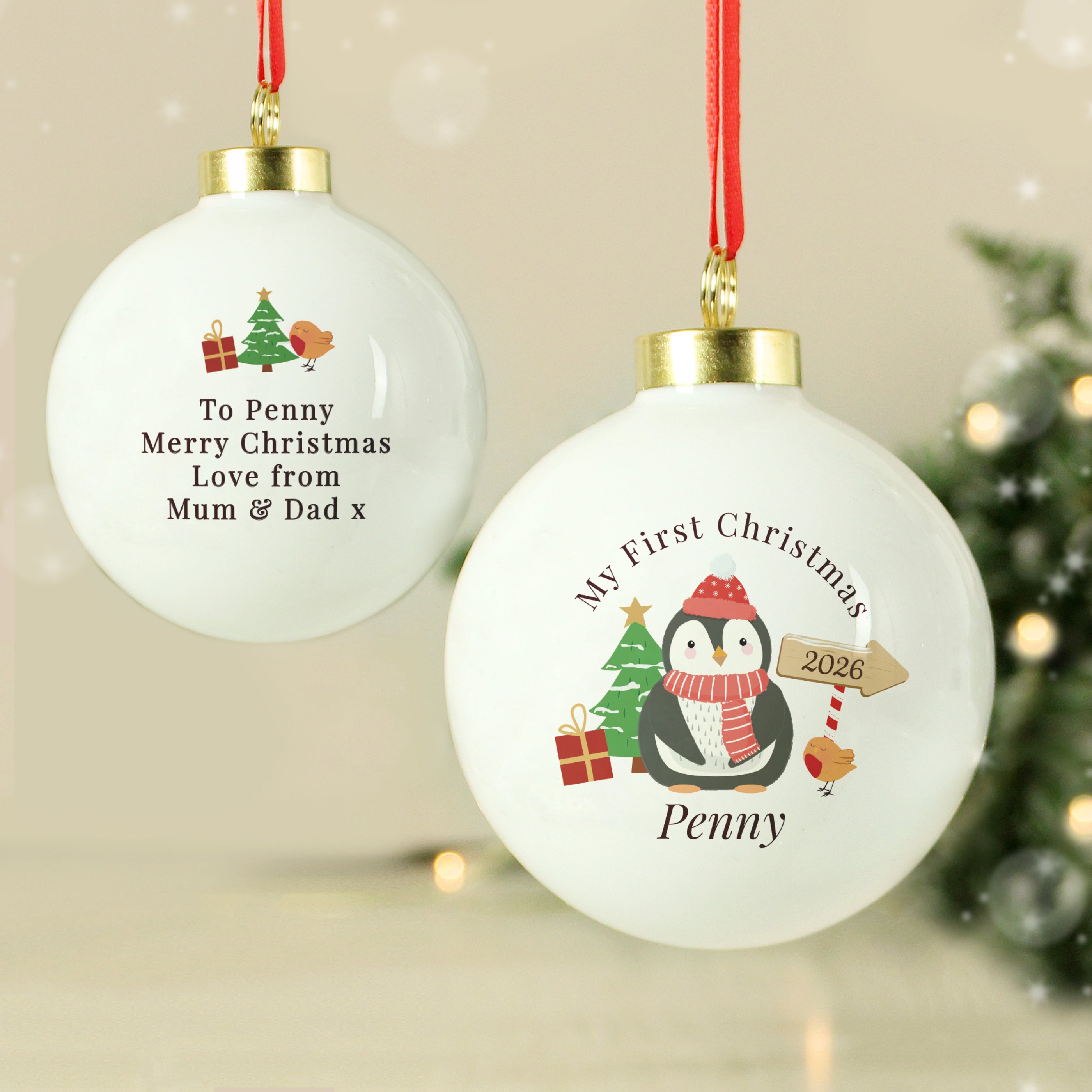 Personalised My 1st Christmas Penguin Bauble |  | Inspired Creative Gifts