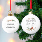 Personalised Robin Bauble for Christmas