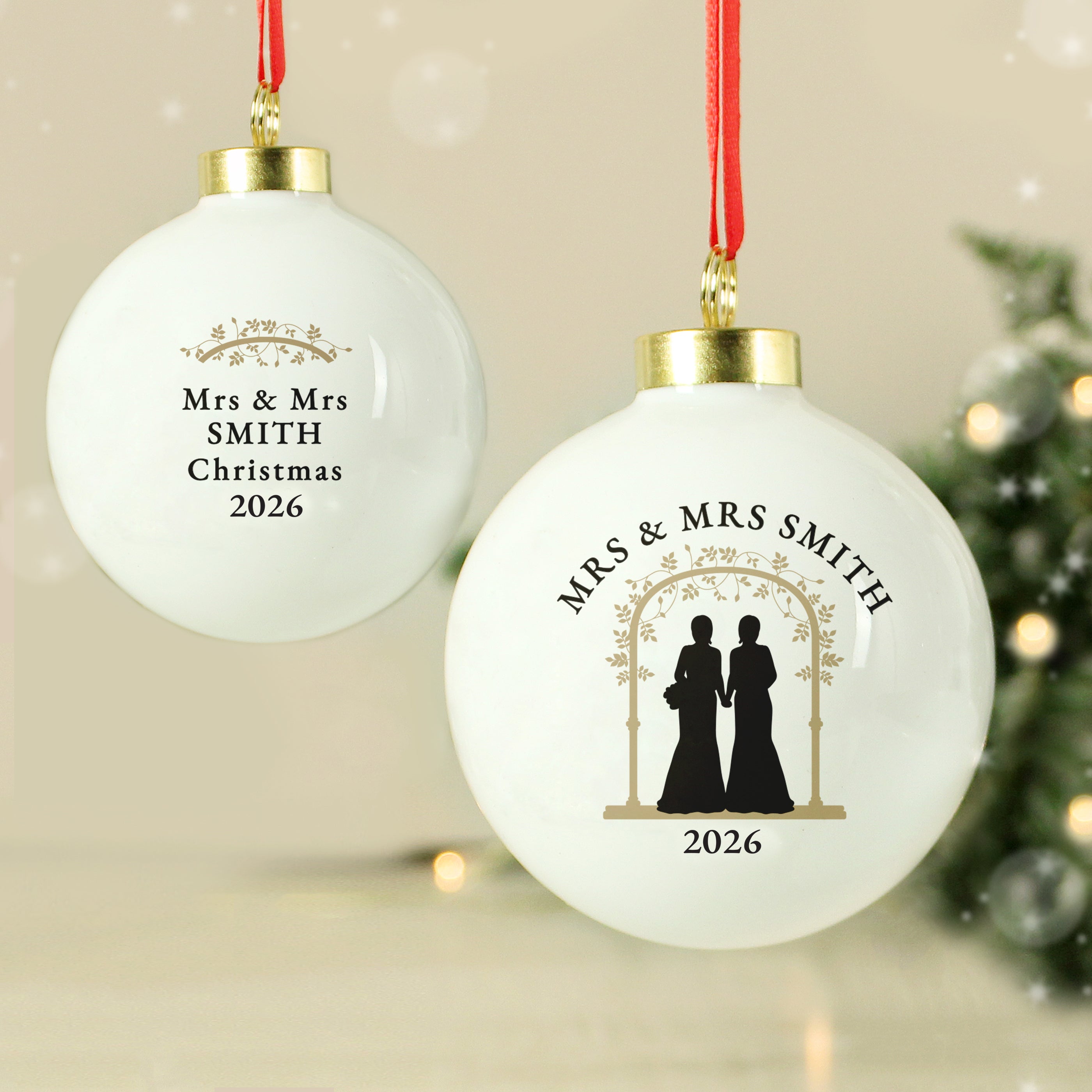 Personalised Mrs & Mrs Bauble |  | Inspired Creative Gifts