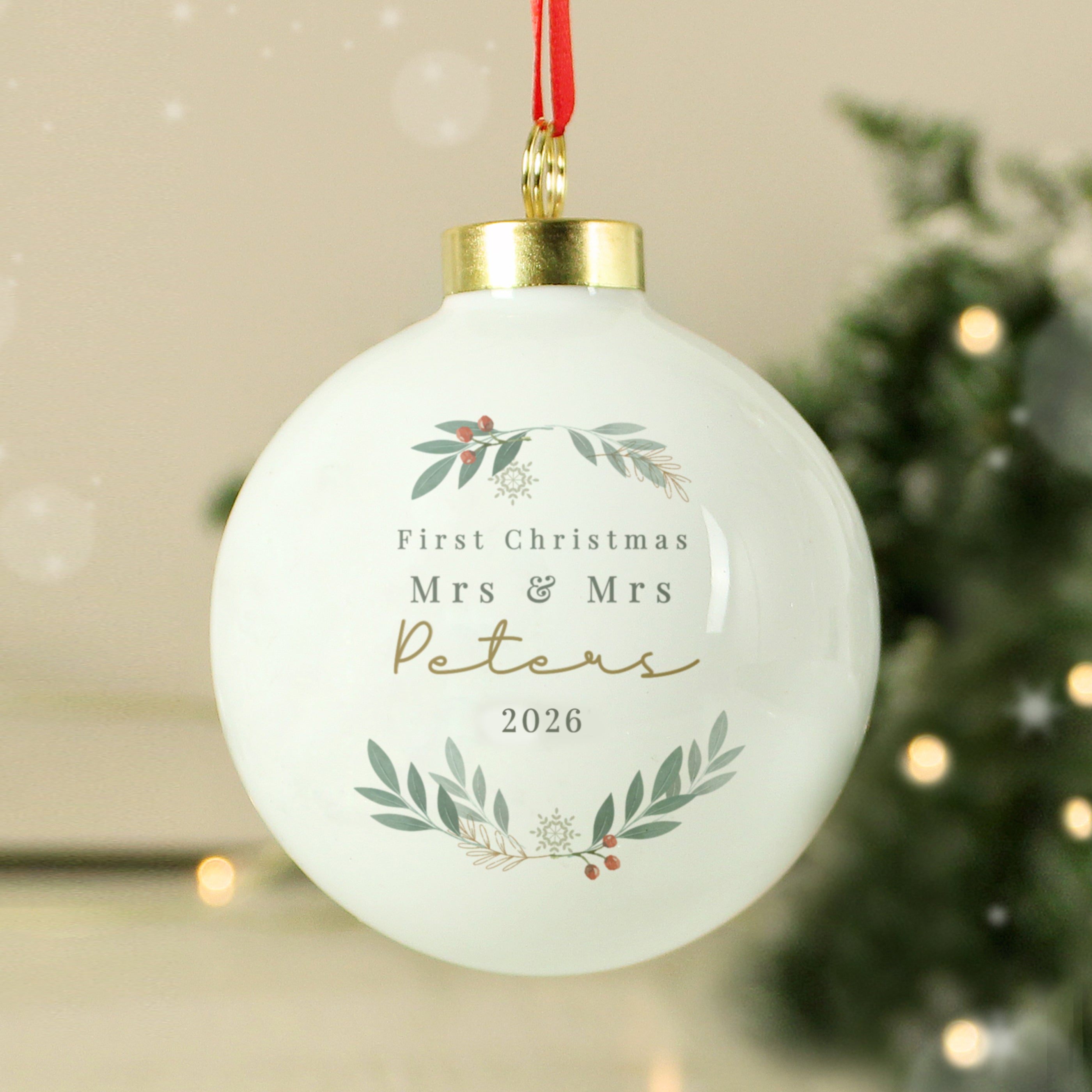 Personalised Christmas Foliage Bauble |  | Inspired Creative Gifts
