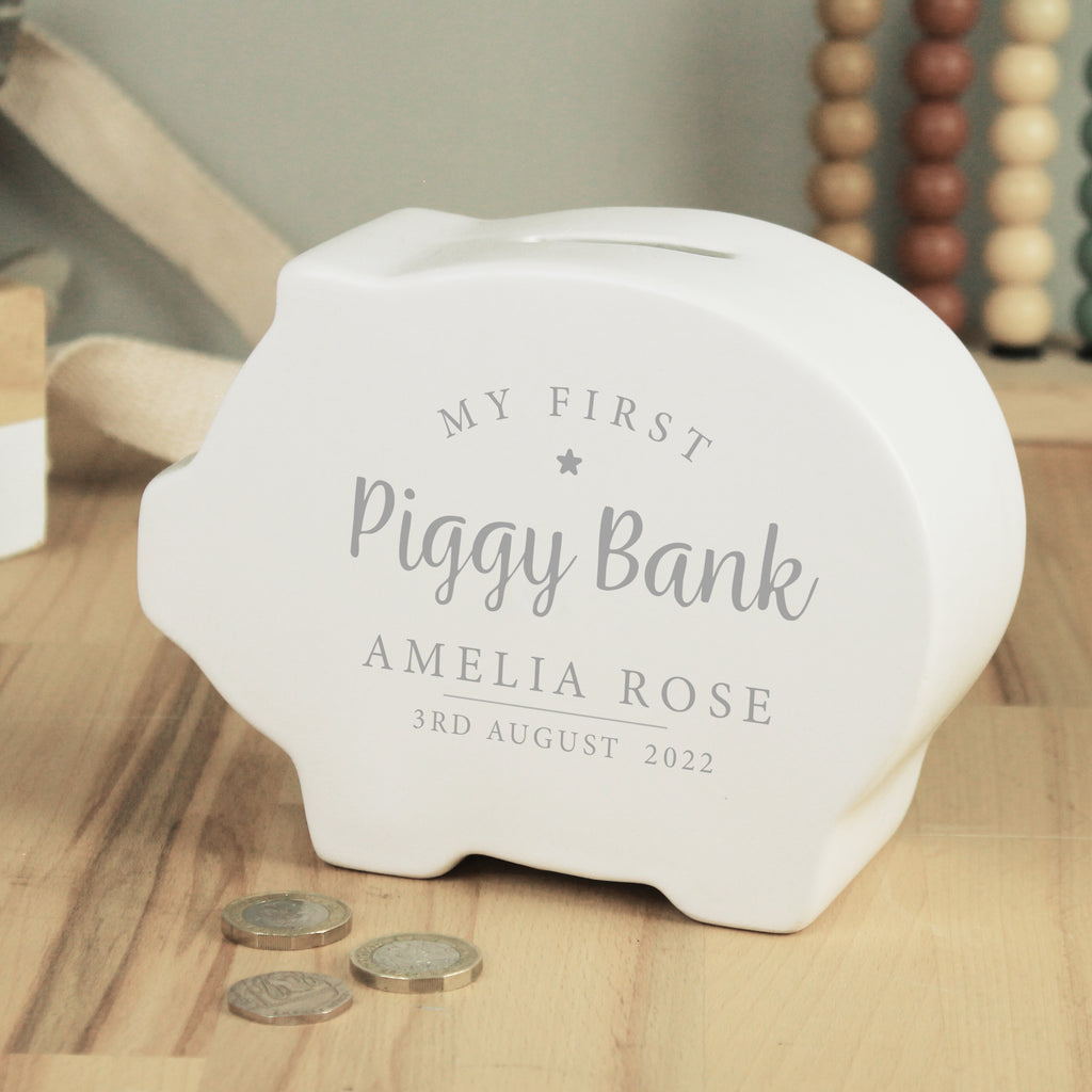 Personalised My First Piggy Bank | Money Boxes | Inspired Creative Gifts