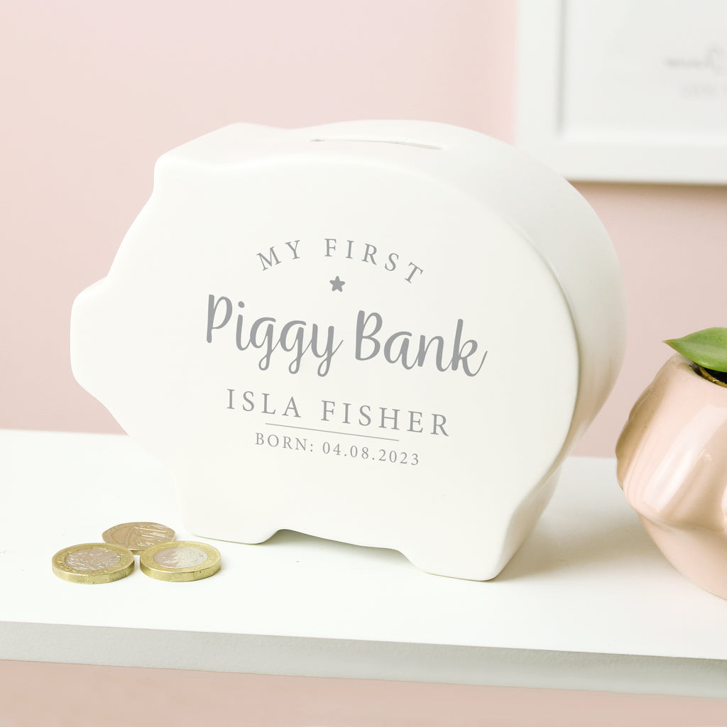 Personalised My First Piggy Bank | Money Boxes | Inspired Creative Gifts