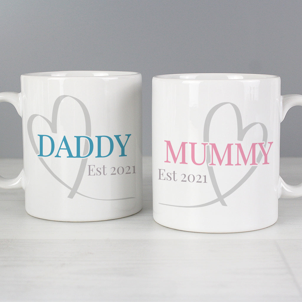Personalised Mummy & Daddy Mug Set | Christmas Gift