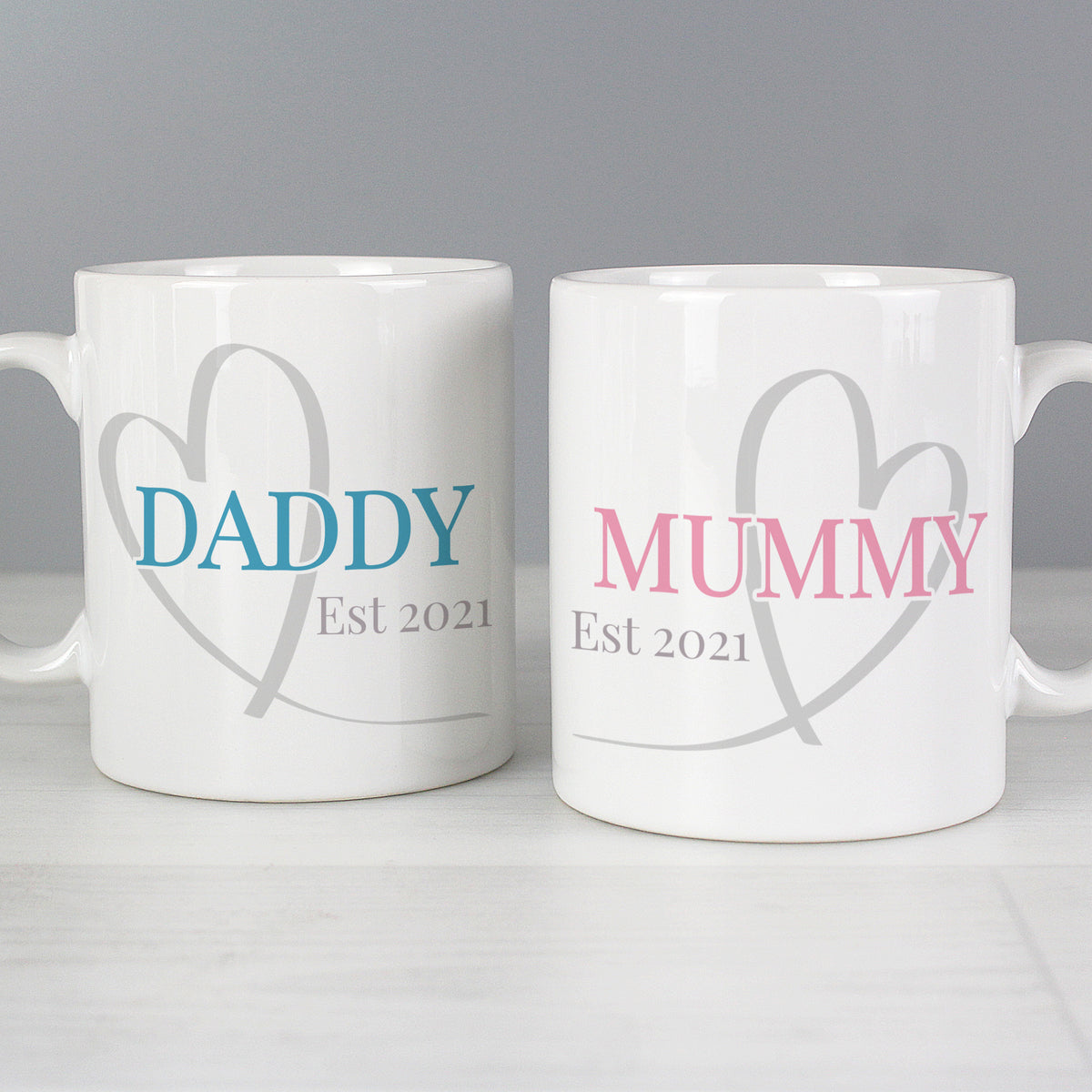 Personalised Mummy & Daddy Mug Set | Christmas Gift