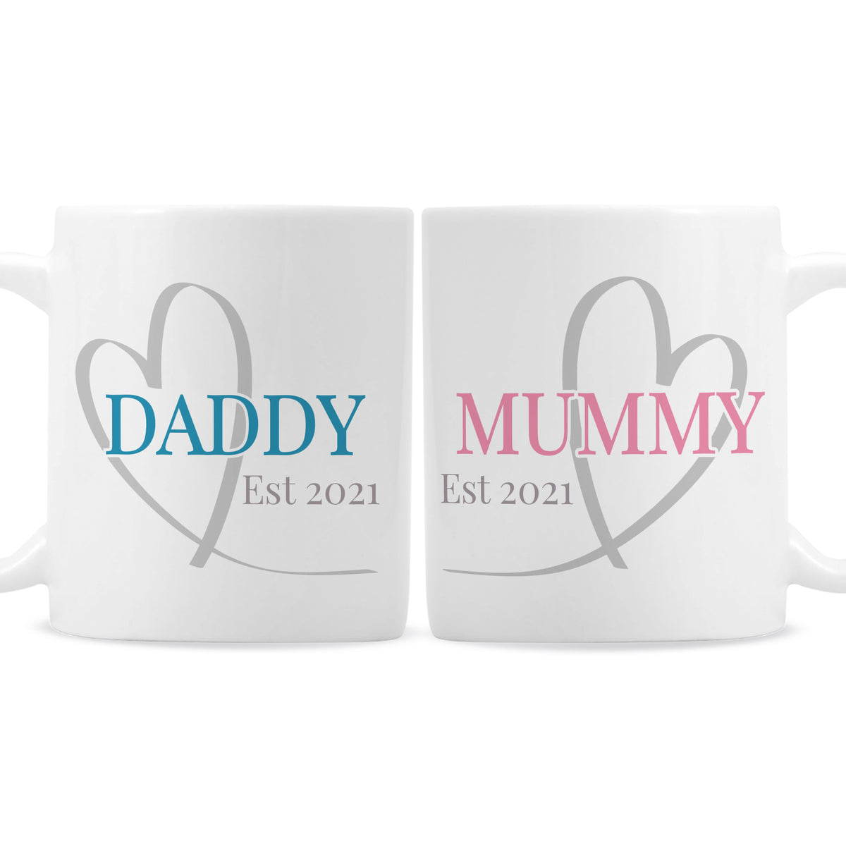 Personalised Mummy & Daddy Mug Set | Christmas Gift