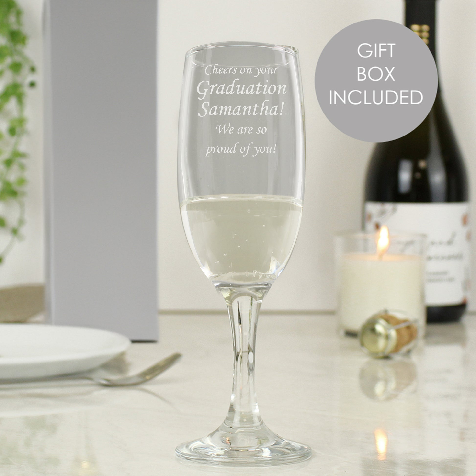 Personalised Message Flute - Champagne Flute - Inspired Creative Gifts