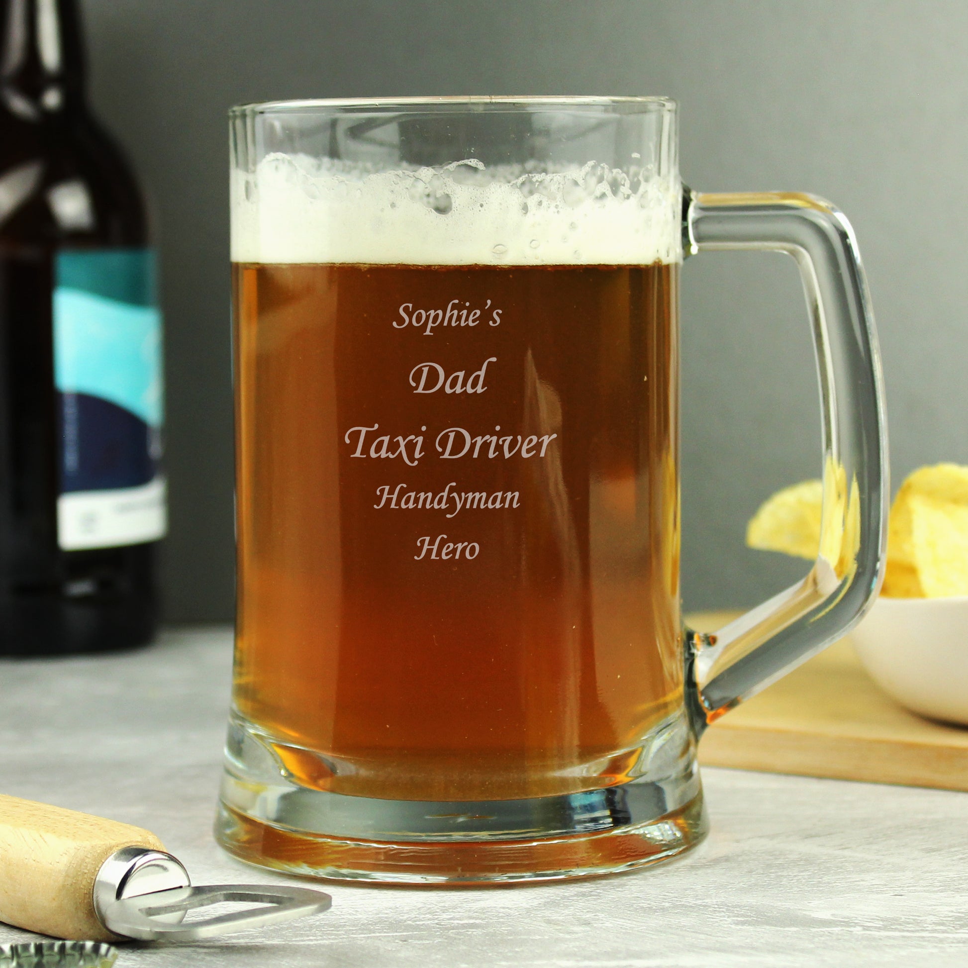 Engraved Personalised Glass Pint Stern Tankard - Inspired Creative Gifts