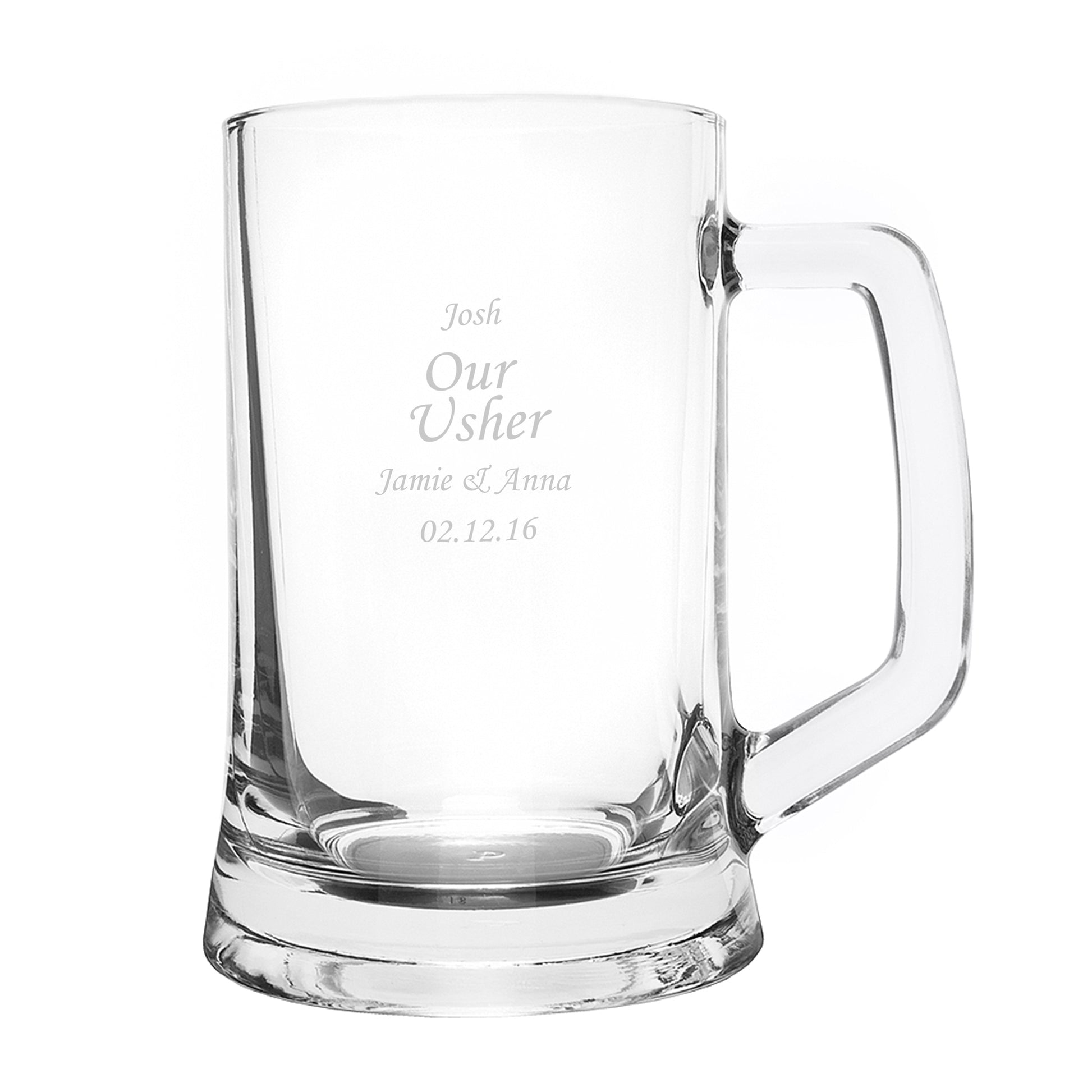 Engraved Personalised Glass Pint Stern Tankard - Inspired Creative Gifts